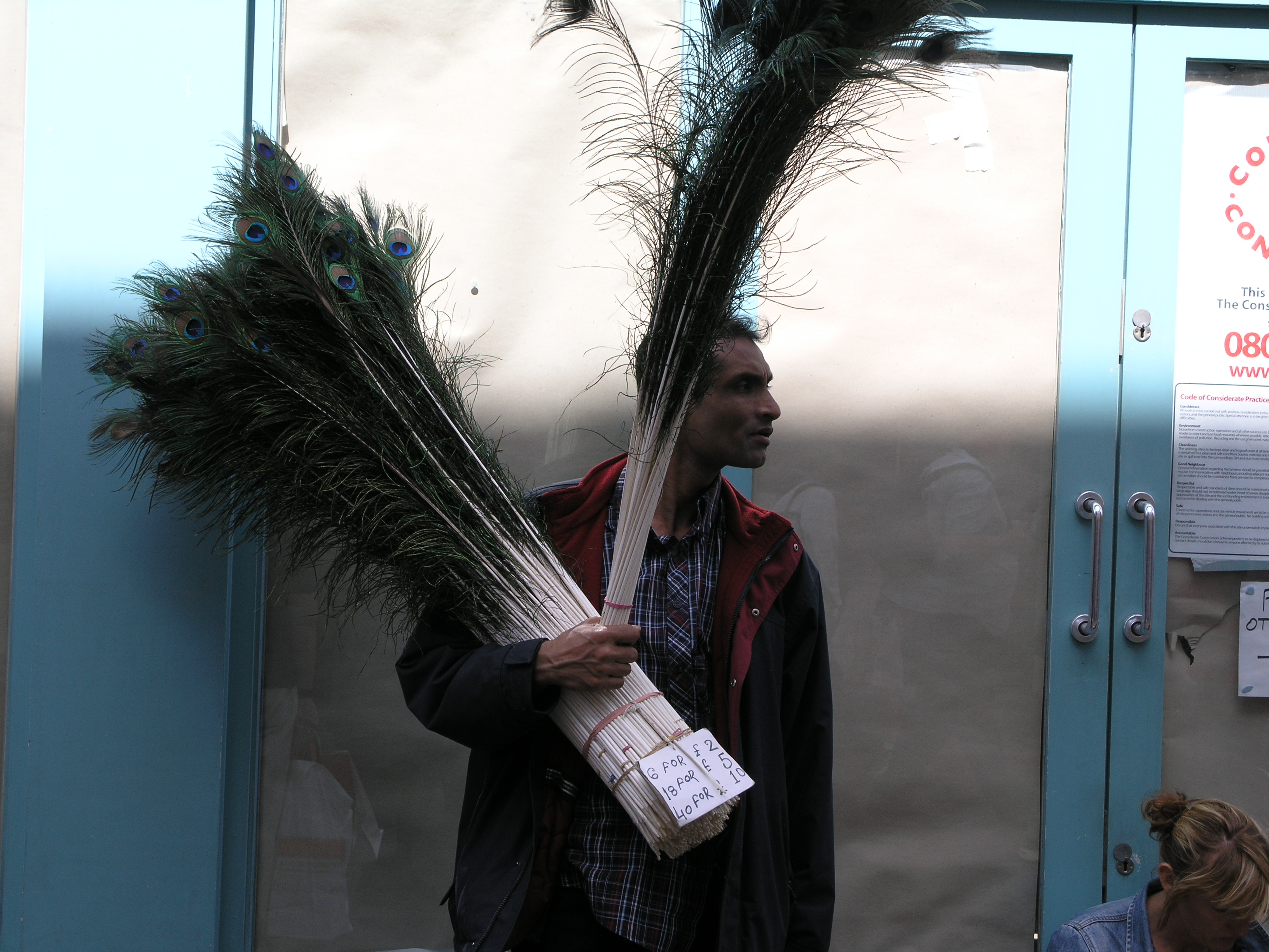 Peacock Feather Salesman on Carnaby Street