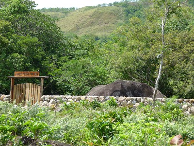 The park is on private land but is open to the public.